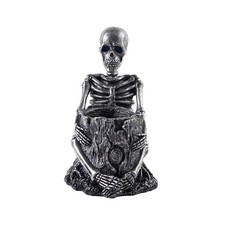 Skeleton Toothbrush Holder for Bathroom, Resin Skull Pen Holder, Gothic Decor...
