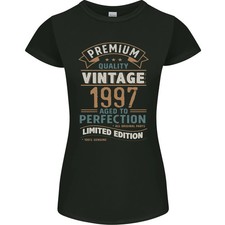 Camiseta Premium Vintage 28 Cumpleaños 1997 Mujer Corte Pequeño