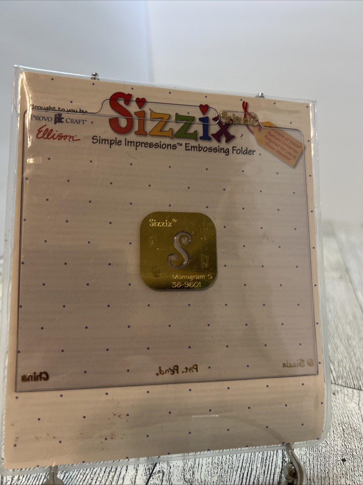 Sizzix Simple Impressions Embossing Folder Letter S 38-9601
