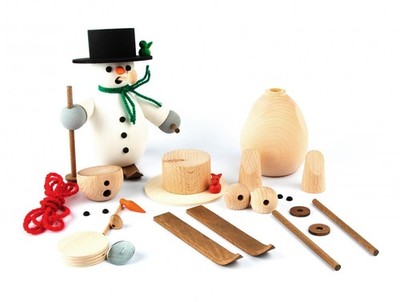 Craft Set Incense Man Snowman With Skis 14Cm Frost Man Skier Ski Hiker