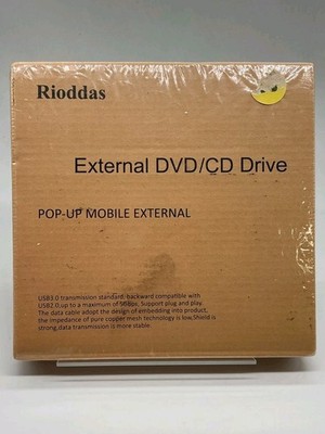Rioddas External DVD CD Drive USB 3.0   Sealed Box Wear