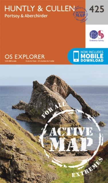Ordnance Survey Huntly & Cullen Map | Weatherproof | Portsoy & Aberchirder | | Os Explorer Active Map 425 | Scotland | Walks | Hiking | Maps | Adventure - Image 2