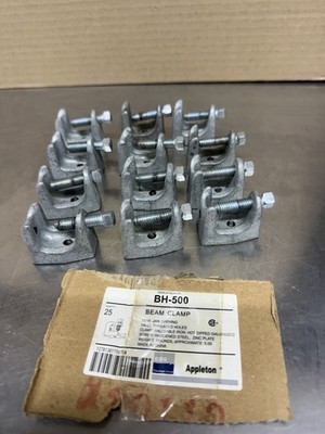 Qty 12 Appleton BH-500 Beam Clamp 15/16 Jaw Opening 1/4-20 Used New / Old Stock