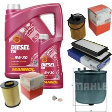 Pacchetto ispezione Mahle 6 L Mannol Diesel TDI 5W-30 per Mazda 3 1.6 MZR-CD