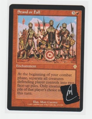 Magic the Gathering ~ Stand or Fall ~ M/NM ~ Invasion ~  Signed by Artist #1
