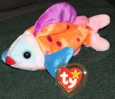 Lips the Fish, Ty Beanie Baby 1999 , With Tags, PE Pellets, 5th Gen