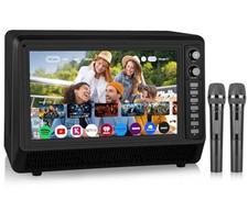 15.6 inch Smart Karaoke Machine for Adults with Lyrics Display, 200W Peak