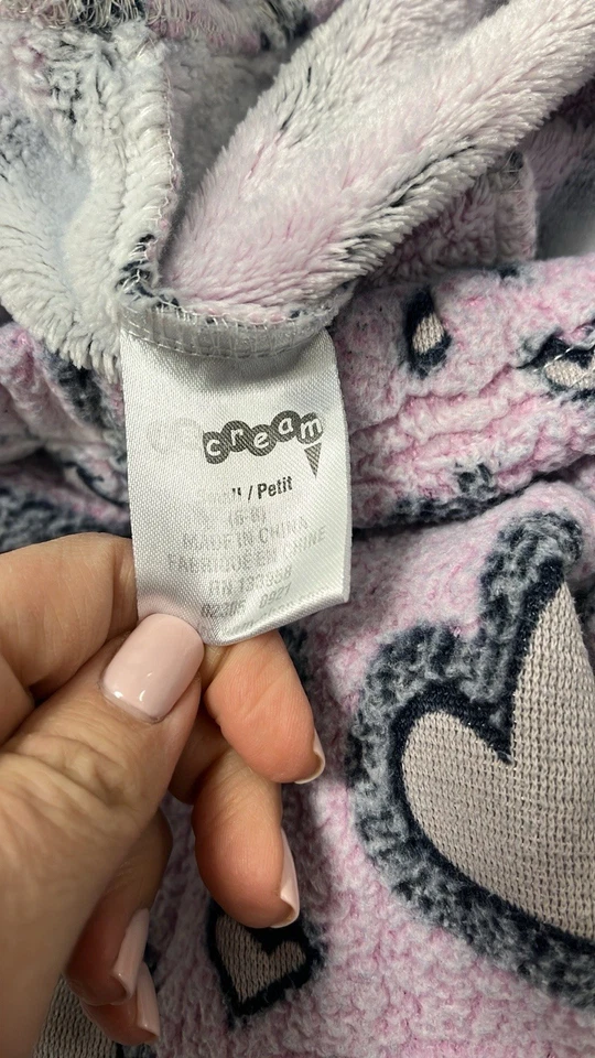 Iscream girls Pink and Black Heart Pattern fuzzy Pajama pants small (6-8) - Image 4 of 4
