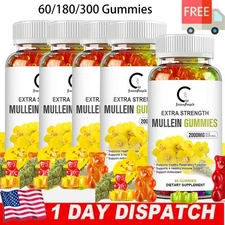 Mullein Leaf Gummie 2000mg for Lung Cleanse Mullein Leaf Extract for Respiratory