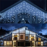 Lichterkette 12M Lichtervorhang AußEn Kaltweiß Eisregen Weihnachten Party Garten