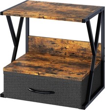 Printer Stand for Desk with Storage Drawer 2 Tier Desktop Or UnderDesk Shelf