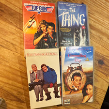 VHS Film Bundle x4 - Top Gun, The Thing, Groundhog Day, Planes, Trains…