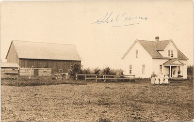 HOUSE & BARN superior wi c1910 postcard wisconsin real photo rppc antique scene