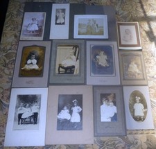 12 Twelve Cabinet Photos of Babies  Children Group Lot