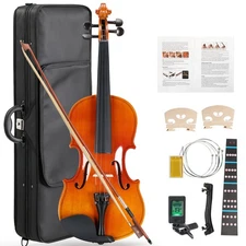 Acoustic Violin 4/4 Full Size with Case and Bow Rosin With Case for Xmas Gift US