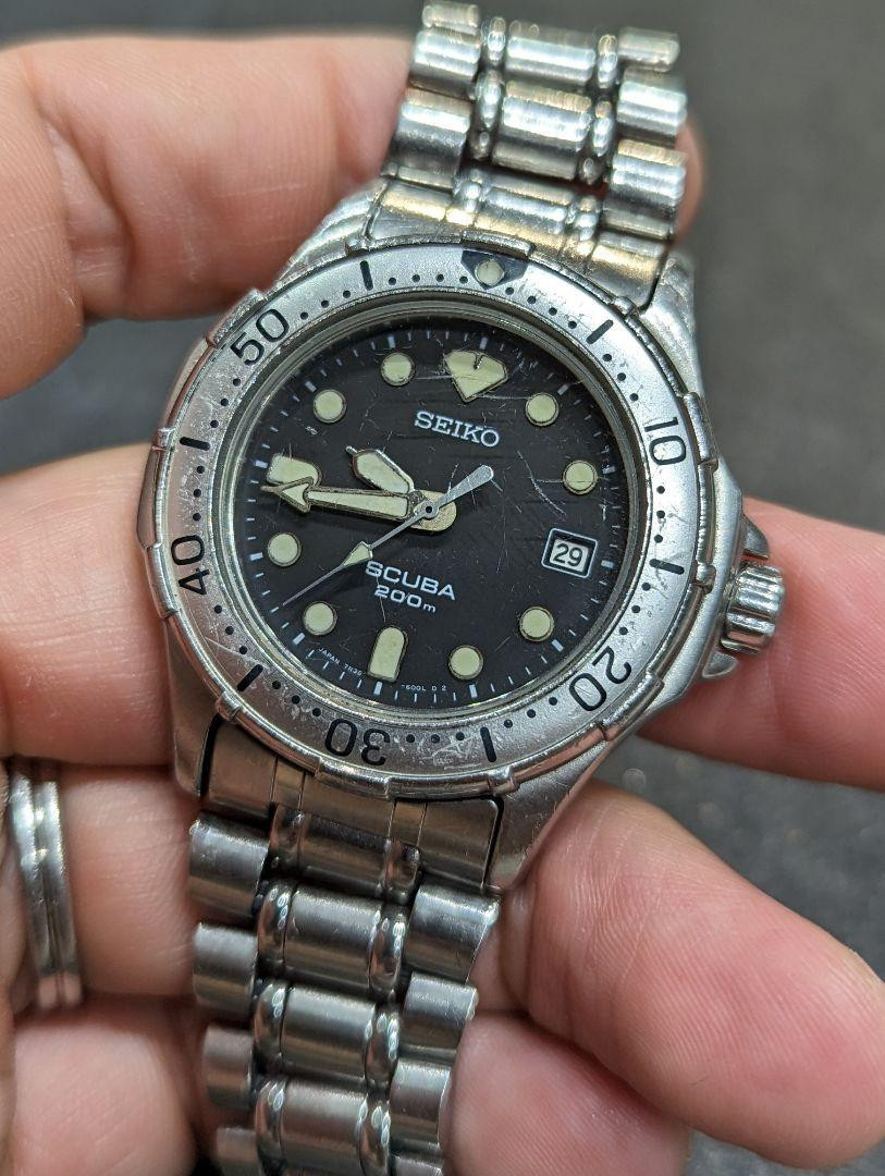 Seiko Scuba 200m Diver Watch 36mm Quartz Battery Replaced Vintage