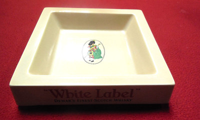 Vintage Dewar`s White Label Ancestor 12 years old scotch whiskey ashtray Tavern