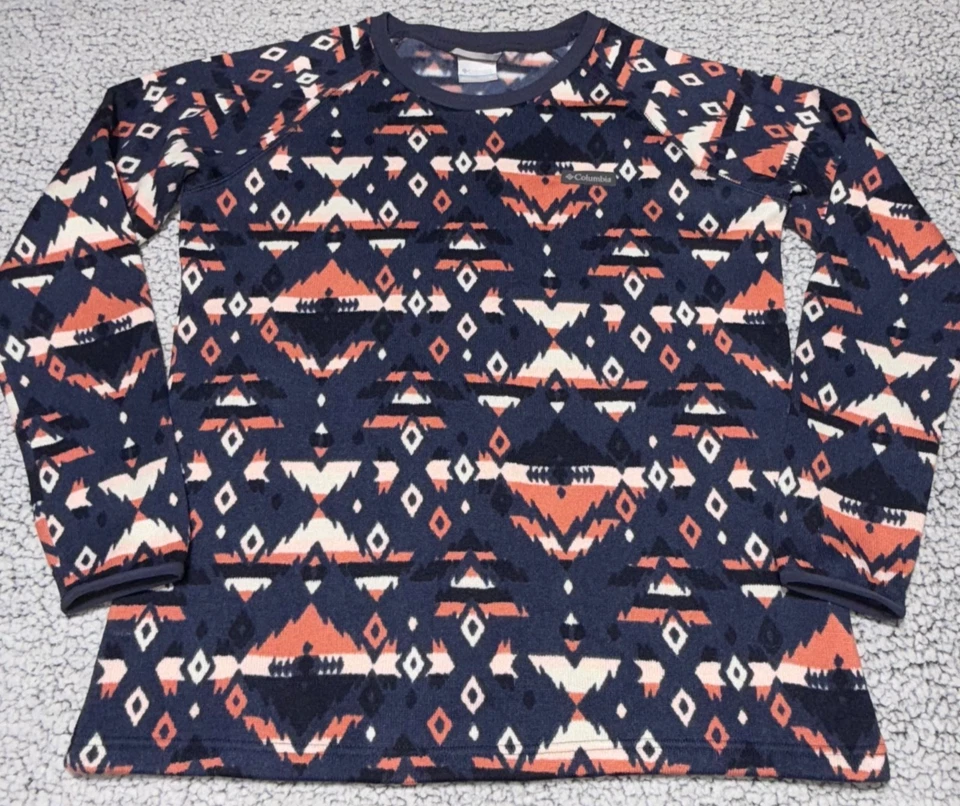 Suéter Top Columbia Mujer XL Polar Manga Larga Estampado Geométrico Poliéster Foto 2 de 4