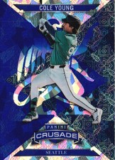 2025 Panini Crusade #7 Cole Young Crusade Blue Cracked Ice