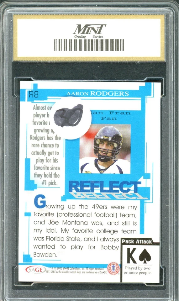 Sage Hit 2005 - Aaron Rodgers #R8 Silver Reflect novato como nuevo 10 Foto 2 de 2