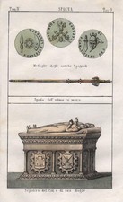 1840 - Spanien Spain Espana Grab sepulcro coin costumes Trachten Lithographie