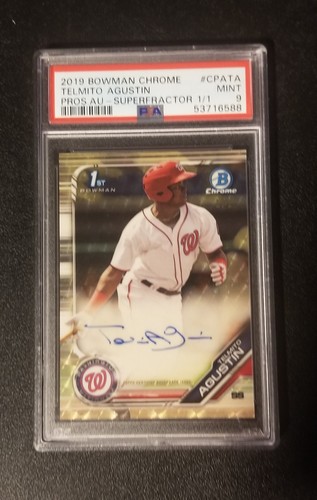 Telmito Agustin 2019 Bowman Chrome SUPERFRACTOR 1/1 PSA 9!!!!!!!!!!!