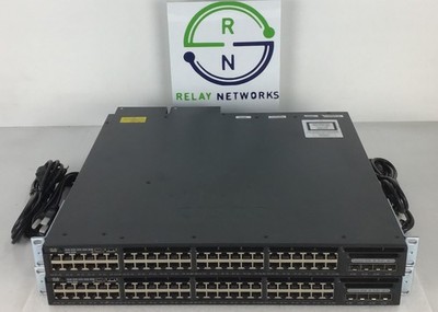LOT OF 2 Cisco WS-C3650-48FS-L 48 10/100/1000 Ethernet PoE+ 4x1G SFP LAN Base