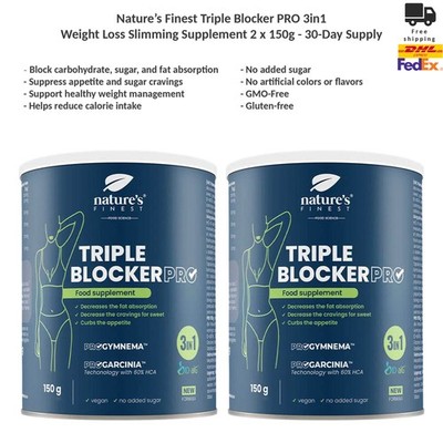 Nature s Finest Triple Blocker PRO 3in1 Weight Loss Slimming Supplement 2x150g
