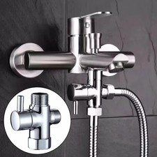 Shower Diverter Valve G1/2 3 Way T Adapter Brass Faucet Water Splitter Bathroom