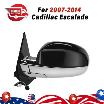 Left Side Power Mirror Heated Chrome For 2007-2014 Cadillac Escalade 25831078 LH