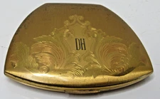 Vintage Elgin American Powder Compact Etched Design Mirror Made In USA #SN