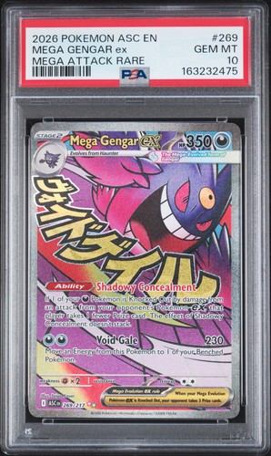2026 POKEMON ASC EN-ASCENDED HEROES MEGA ATTACK RARE #269 MEGA GENGAR EX PSA 10