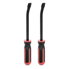 2pcs Angled Tip Pry Bar 12" Curved Screwdriver Pry Bar with Strike Cap Handle