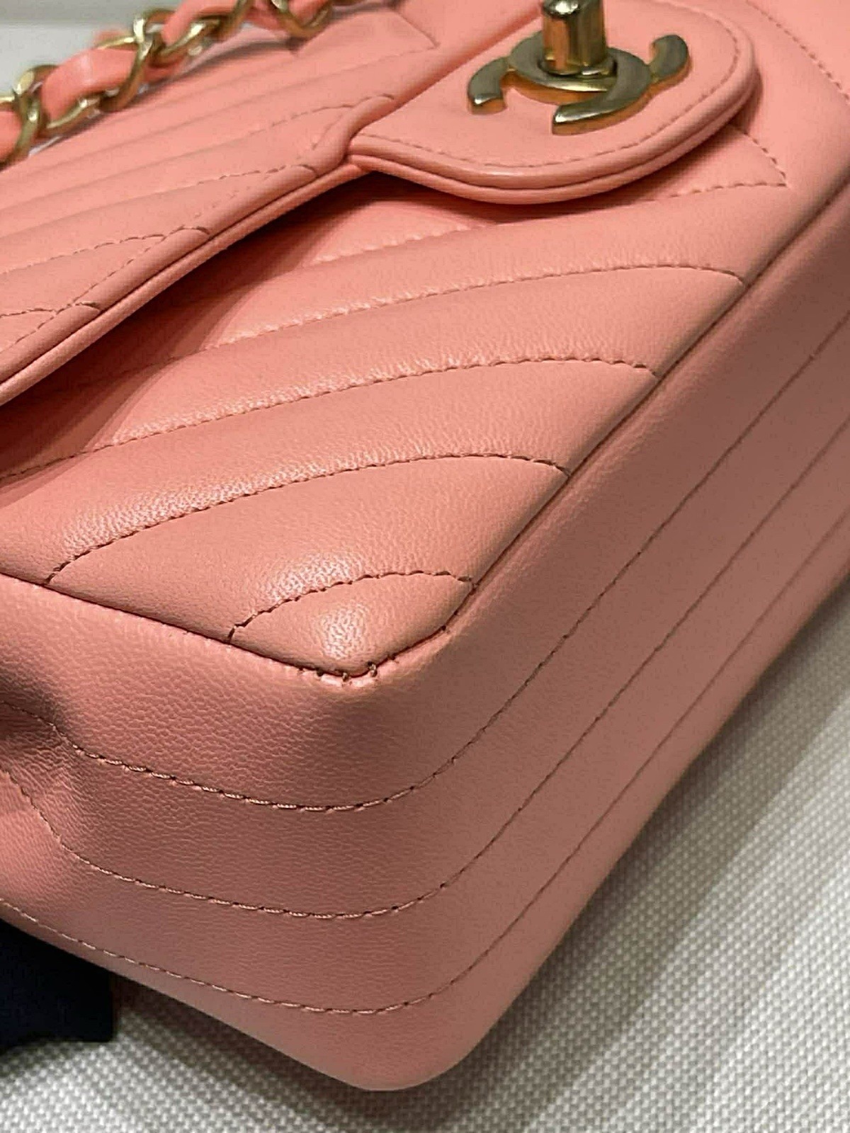 CHANEL Rectangular Mini Flap – Chevron Quilted Pi… - image 9