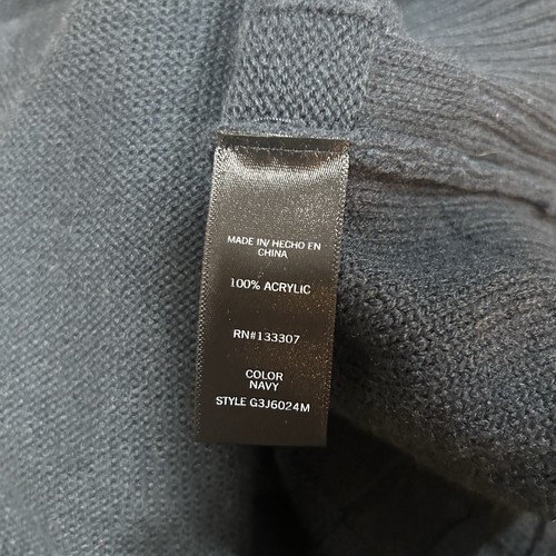 Pullover Geoffrey Beene tejido azul marino cubo cruzado textura para hombre pequeño - Imagen 5 de 7