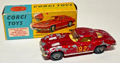 Vintage Corgi Toys Chevrolet Corvette Sting Ray #310 with Box 1963