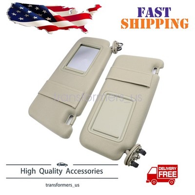 Pair Fit For 07-11 Toyota Camry Beige Car Sun Visor Left & Right Side W/ Sunroof