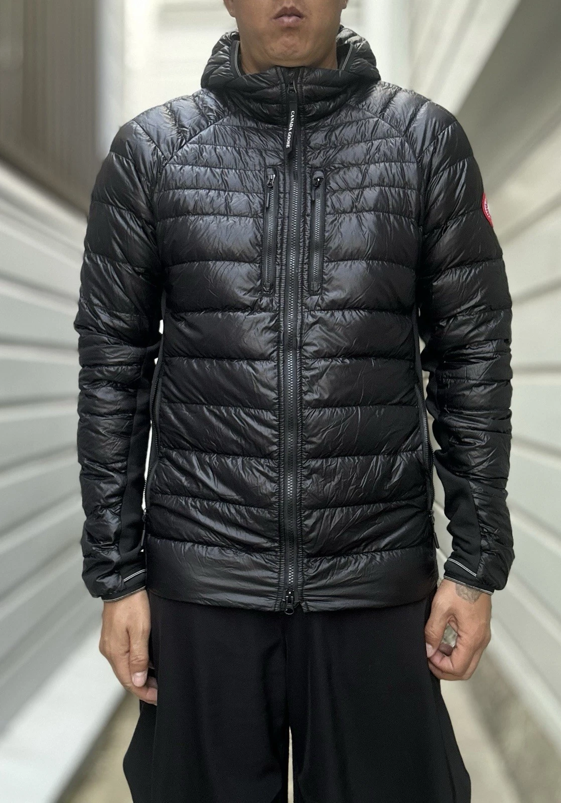 Canada Goose Hybridge Lite piumino cappotto con cappuccio nero usatoatamente delica gran