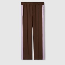 size 52 XL Gucci Fluid Drill Pants Vanessa Brown Pale Pink