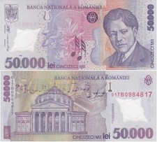 Romania - 50000 Lei 2001 UNC P. 113a - Polymer Lemberg-Zp