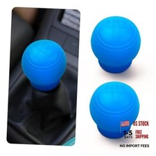 2PCS 5-Speed Car Gear Shift Cover - Anti-Slip Silicone Manual Stick Shift Blue