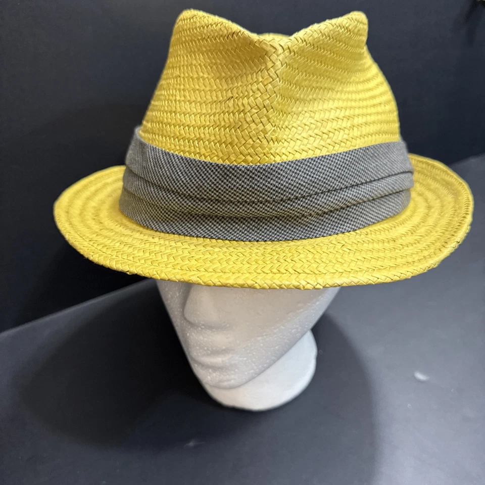 J. Sombrero de Panamá Crew Amarillo Fedora Paja Playa Informal Amarillo Minimalista Para Mujer Foto 2 de 4