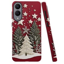 Winter Red Christmas Tree Star Case for Samsung Galaxy S25 Edge, Dual-Layer Cove