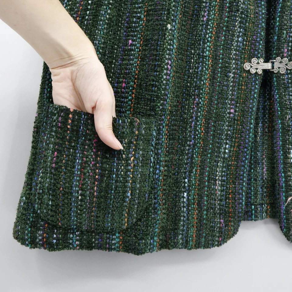 Женская пряжа шениль Elizabeth Jenkins Tweed Vest 2X Green Southwestern Artisan - Изображение 4 из 4