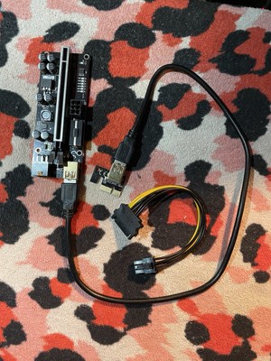 GPU Riser Extender Adapter Card PCI-E Molex SATA Crypto Mining