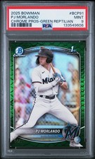 2025 BOWMAN CHROME PROSPECTS GREEN REPTILIAN #BCP91 PJ MORLANDO 94/99 PSA 9