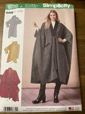 Simplicity Pattern 8739 Ms EZ Poncho & Knit Pullover Top - Each 2 Lengths XS-XL