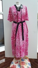 JM Fashion Julien Macdonald Lace Up Neck Belted Printed Kaftan Dress Small bx1