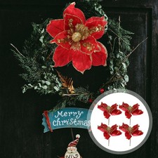 4 Pcs Fiori Stella Di Natale Finti Fiore Poinsettia Artificiale Finte
