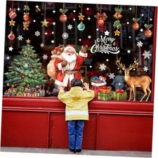 174PCS Christmas Window Clings Decorations Cute Large Christmas Tree Stickers
